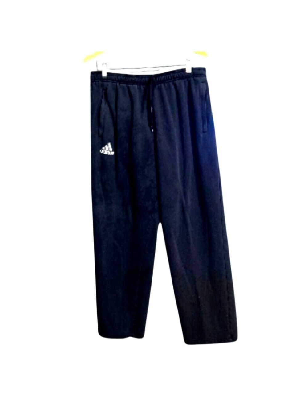 Adidas Mens Black Fleece Sweatpants Size L With Elastic Waistband & Drawstring